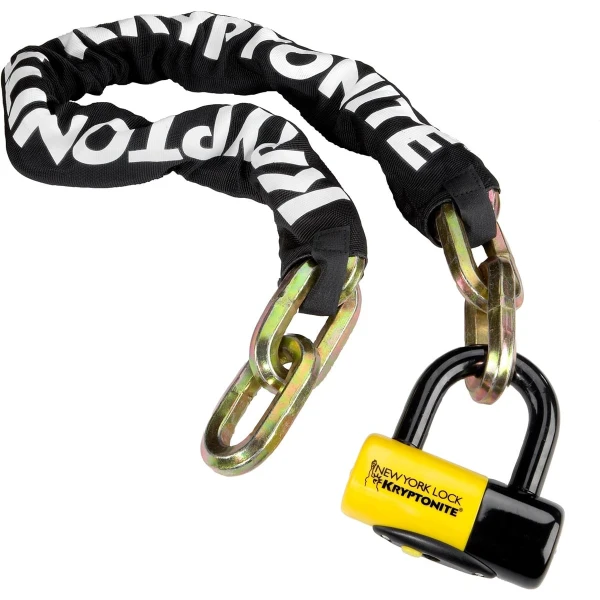 Kryptonite New York Fahgettaboudit Chain and Padlock - Gold Sold Secure